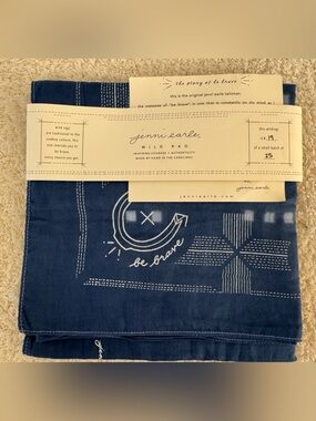 Jenni Earle Be Brave Wild Rag Indigo 36x36 Limited Edition #19/25